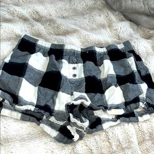 Plaid Black and White Women's Shorts